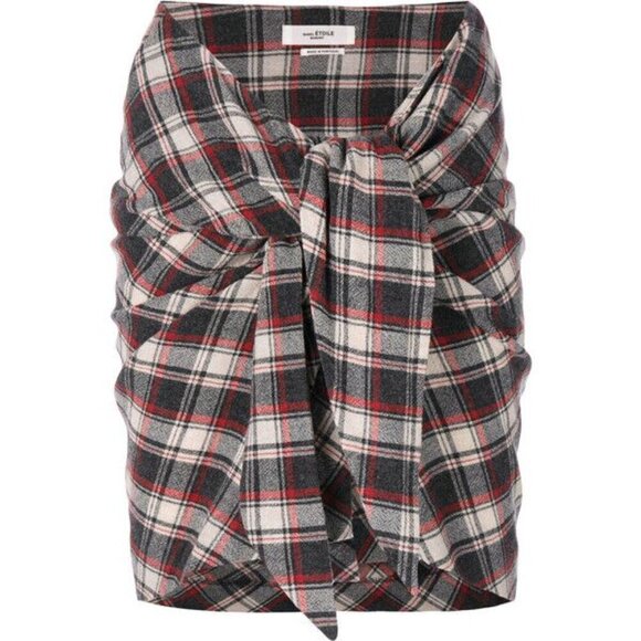 Isabel Marant Dresses & Skirts - SOLD - NWOT Isabel Marant Etoile Placid Wool Check Tie Skirt Sz 8